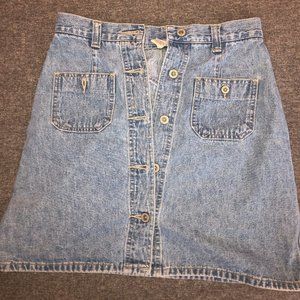 Button-Up Jean Skirt